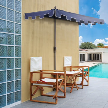 Sidney 9 ft. Classic MidCentury Rectangular Half Market Patio Umbrella